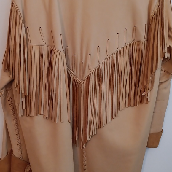 Men's leather jacket "Cowboy Club " size Large color  Tan - Picture 10 of 13